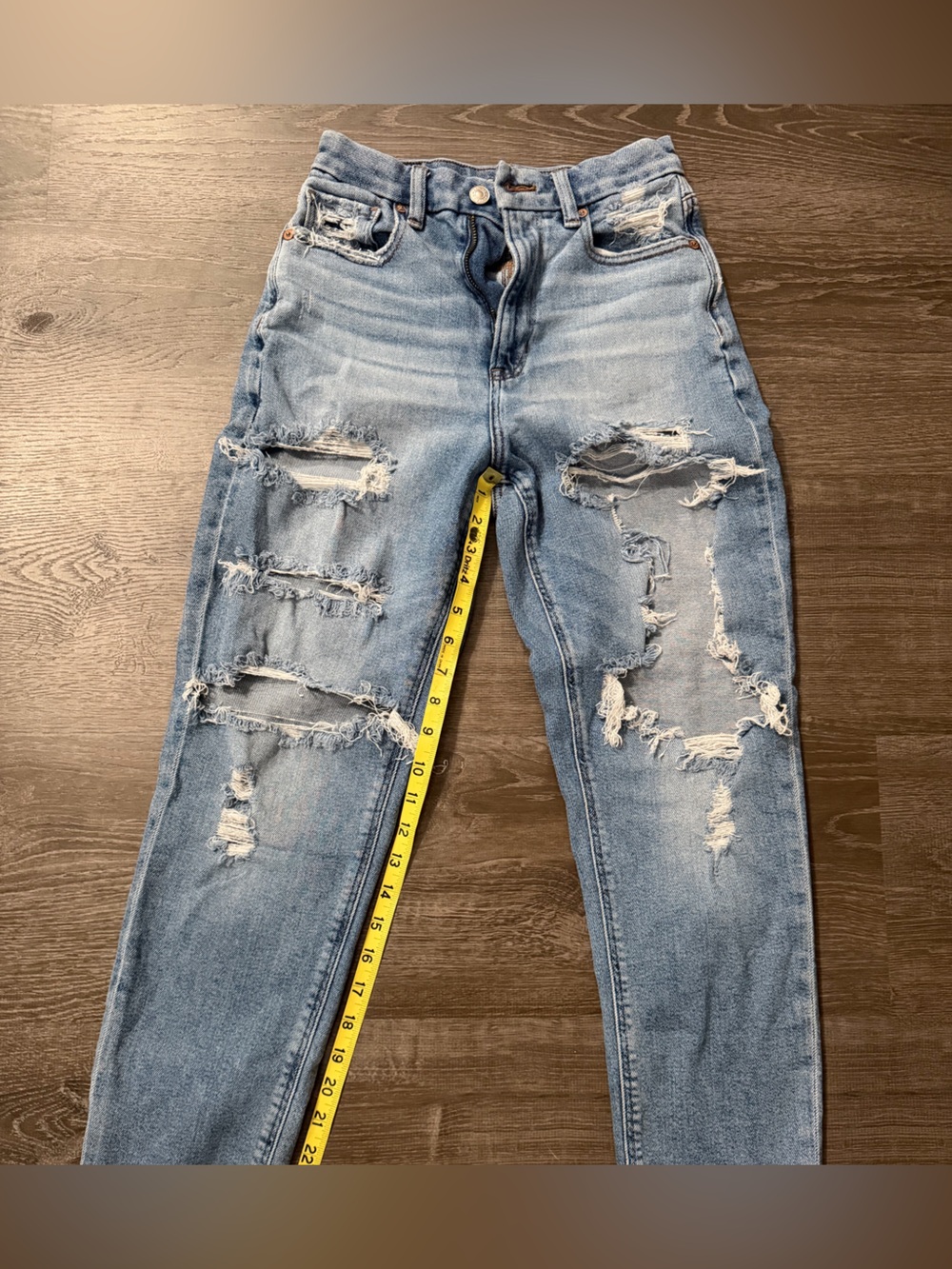 American Eagle Outfitters Light Blue Slim Straight Distressed Jeans